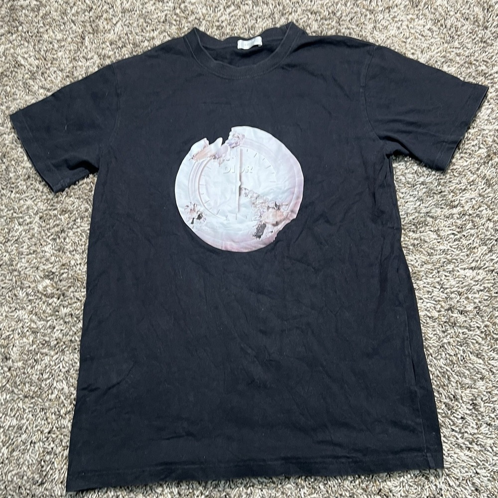 Dior Black T-Shirt with Pink Graphic